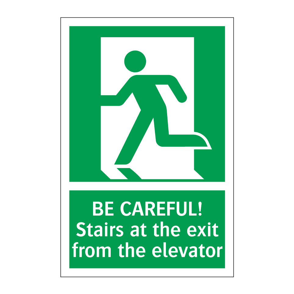 BE CAREFUL! Stairs at the exit from the elevator