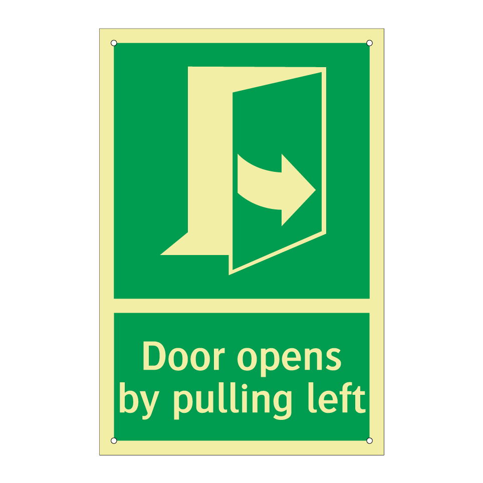 Door opens by pulling left