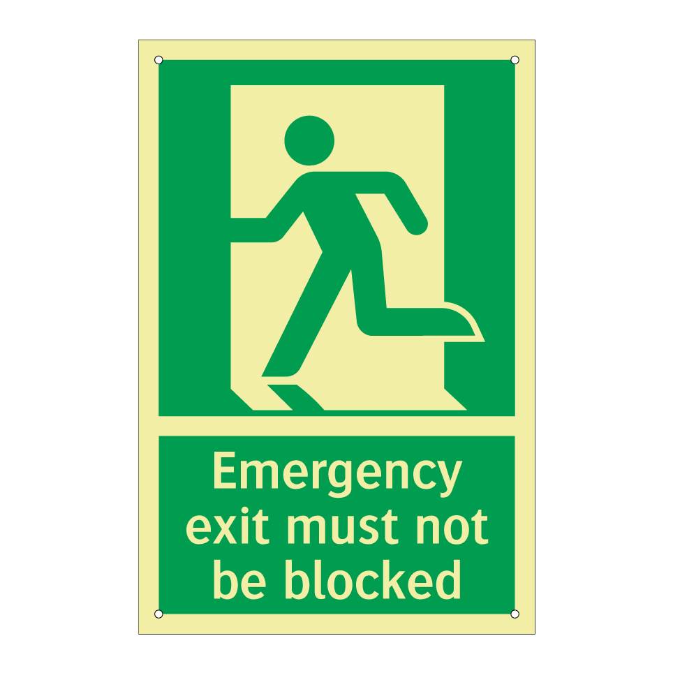 Emergency exit must not be blocked