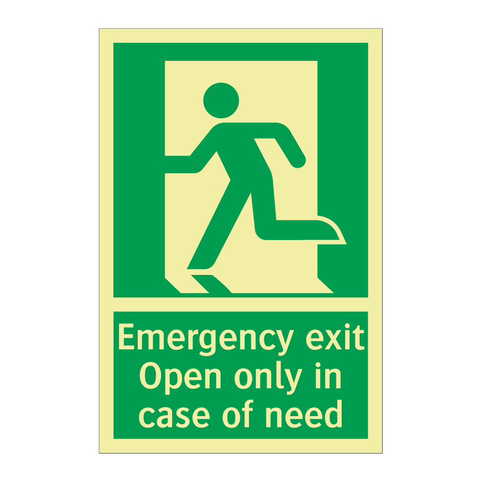 Emergency exit Open only in case of need