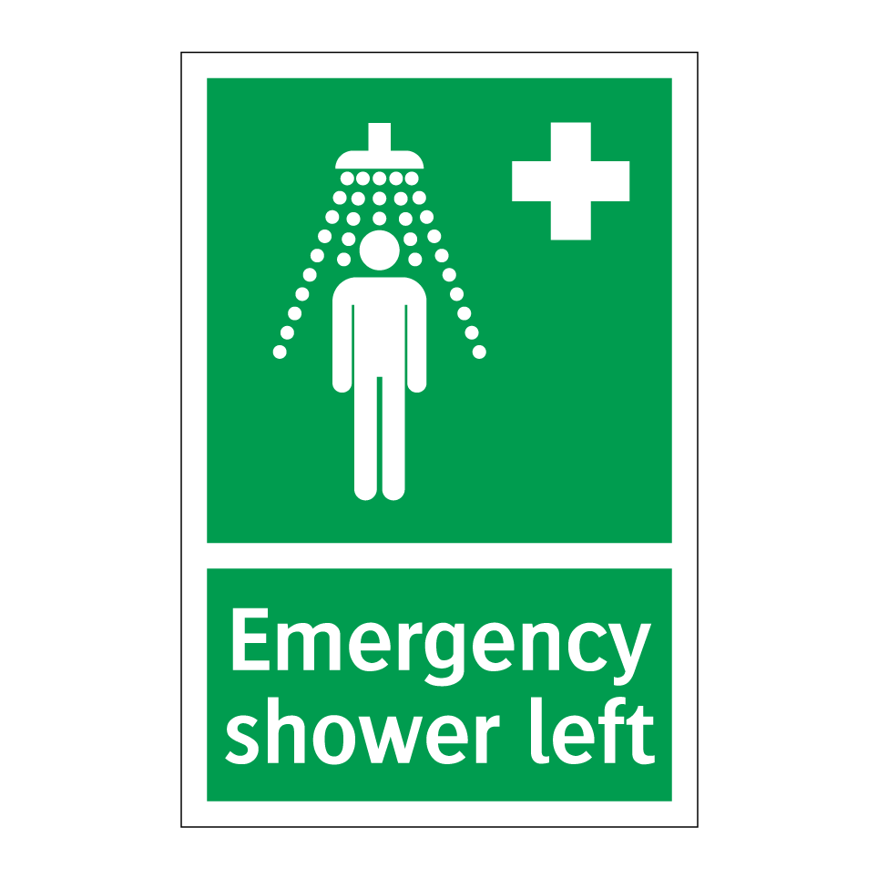 Emergency shower left