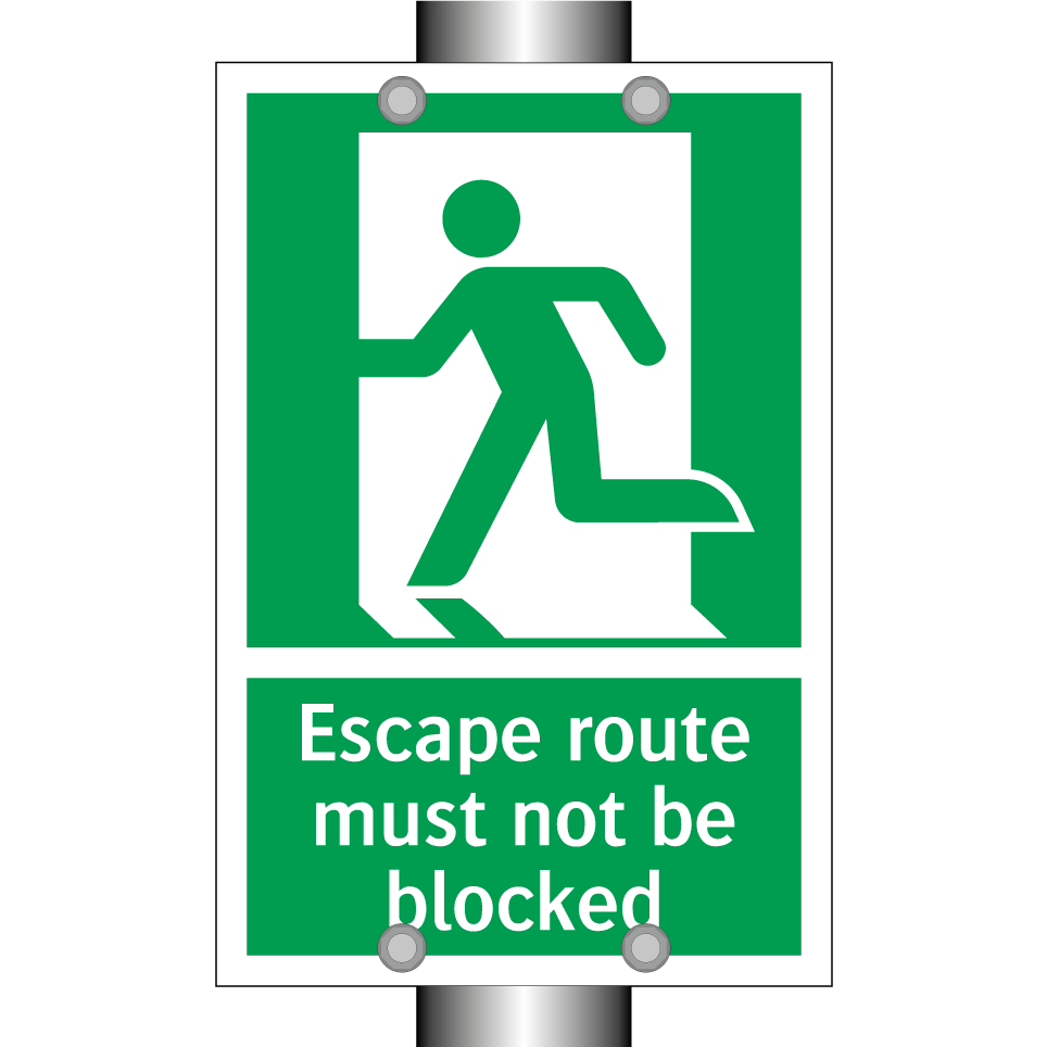 Escape route must not be blocked