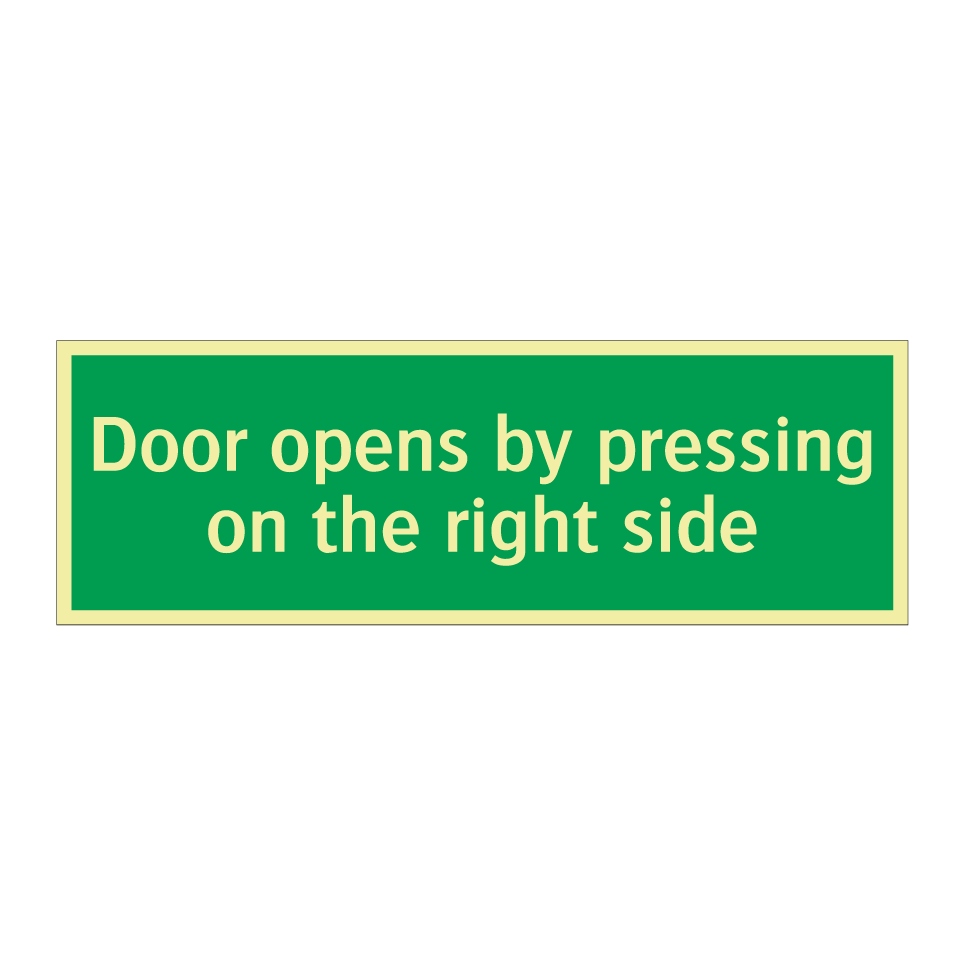 Door opens by pressing on the right side