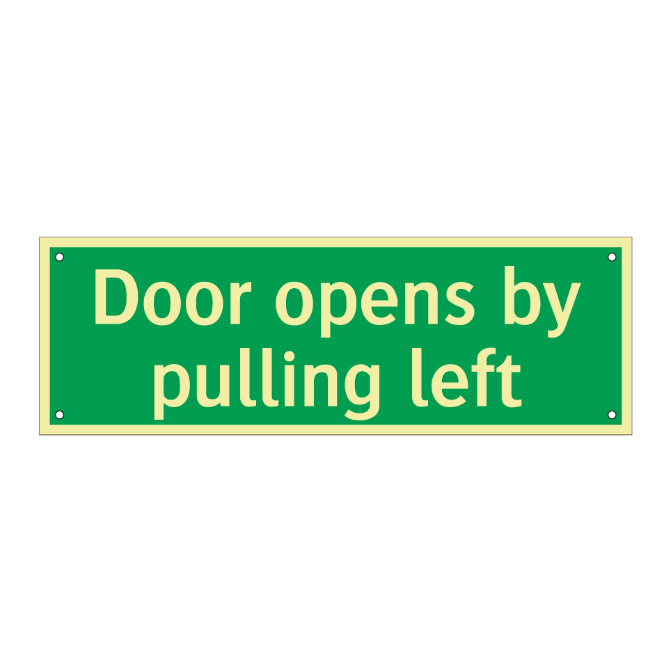 Door opens by pulling left