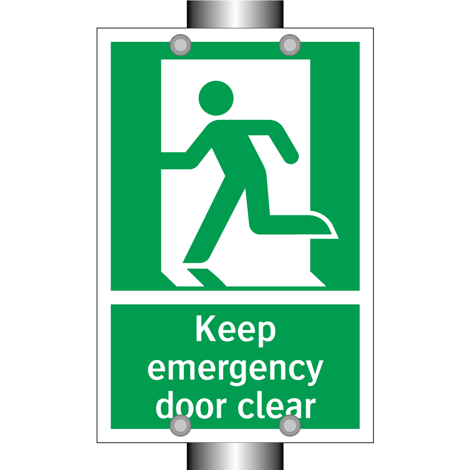 Keep emergency door clear