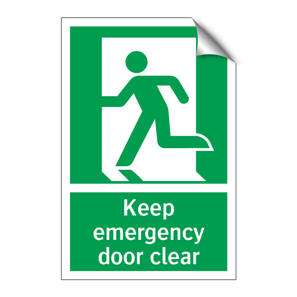 Keep emergency door clear