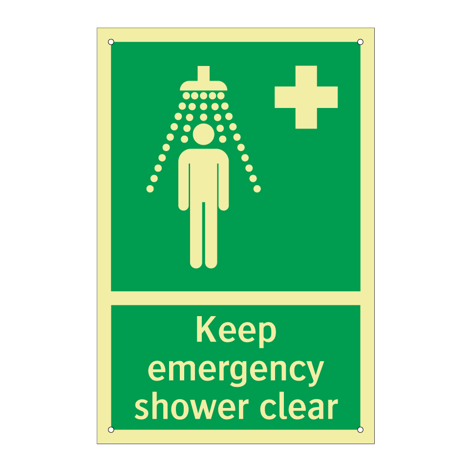 Keep emergency shower clear