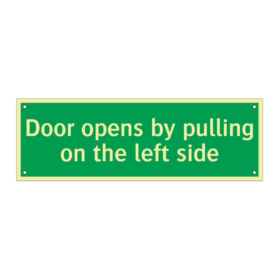 Door opens by pulling on the left side