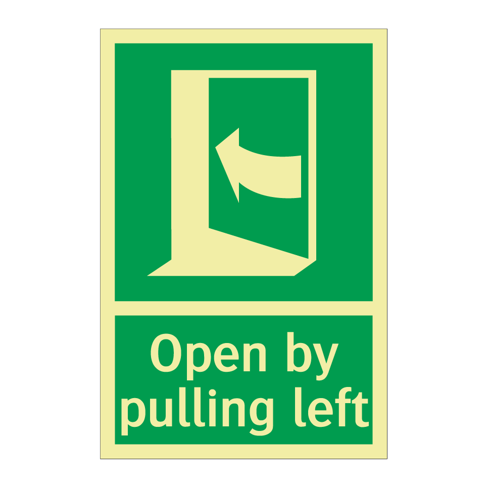 Open by pulling left