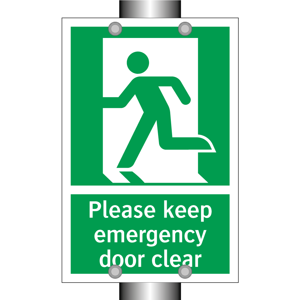 Please keep emergency door clear