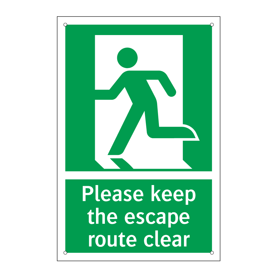 Please keep the escape route clear