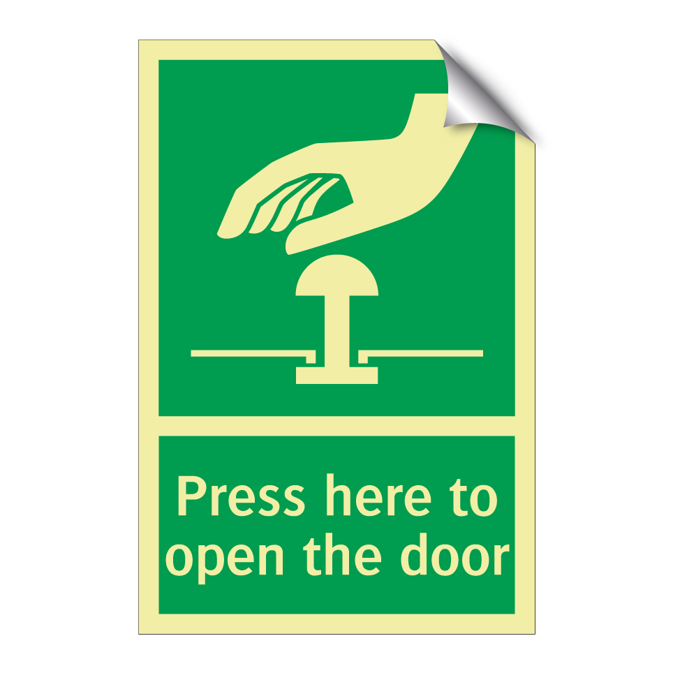 Press here to open the door