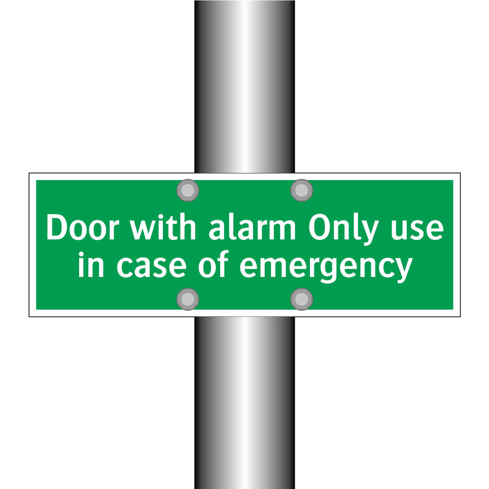Door with alarm Only use in case of emergency