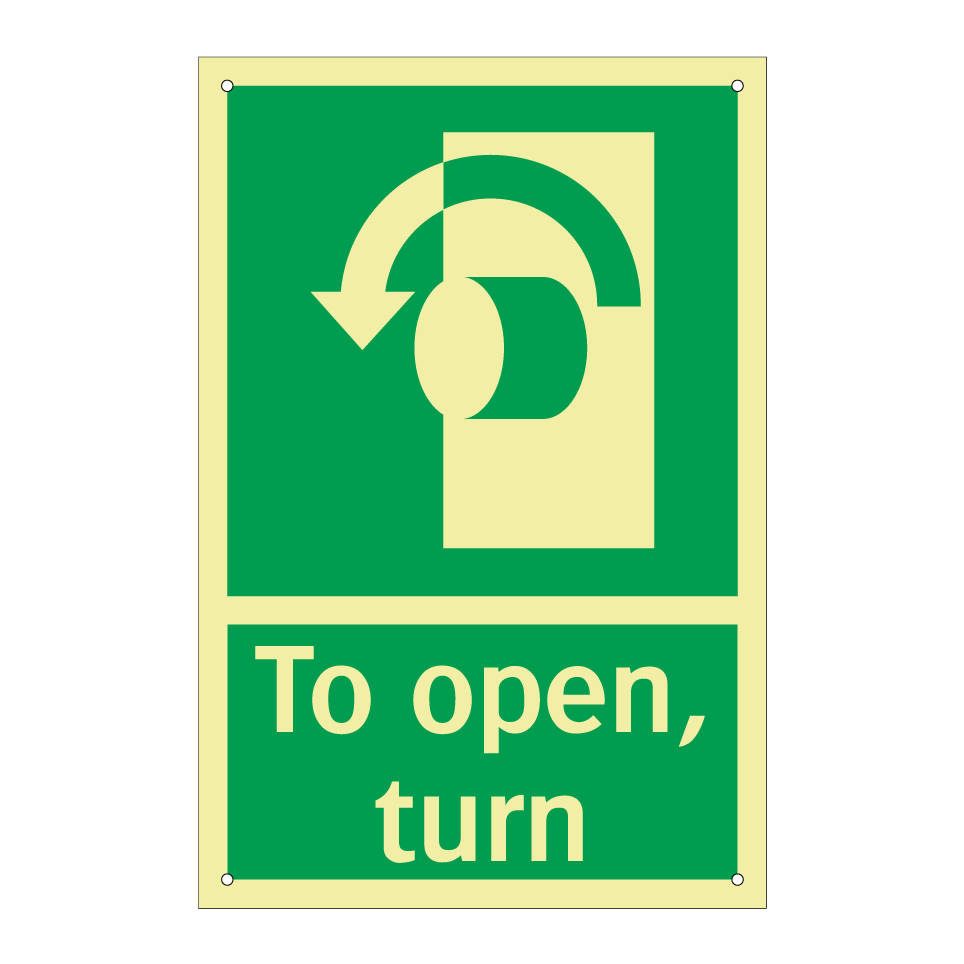 To open, turn