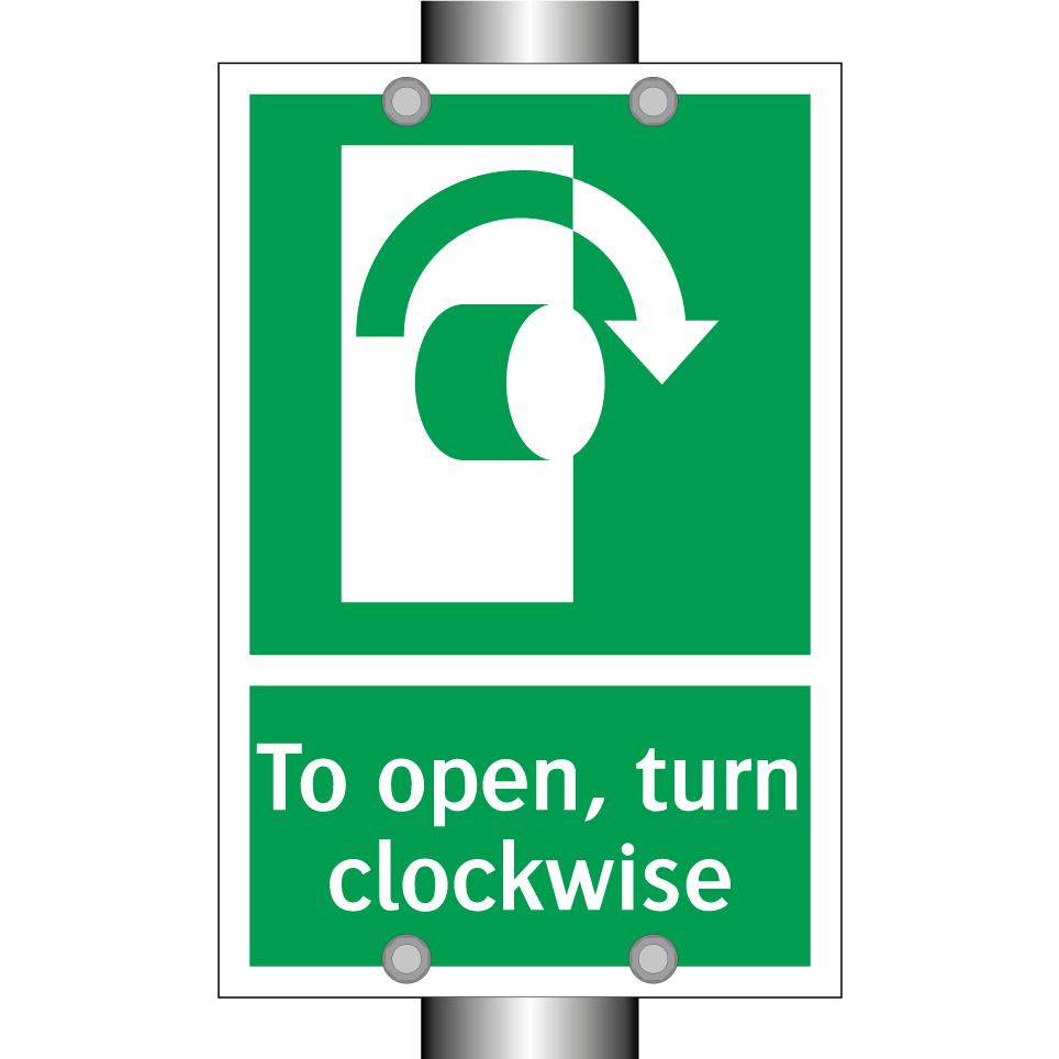 To open, turn clockwise