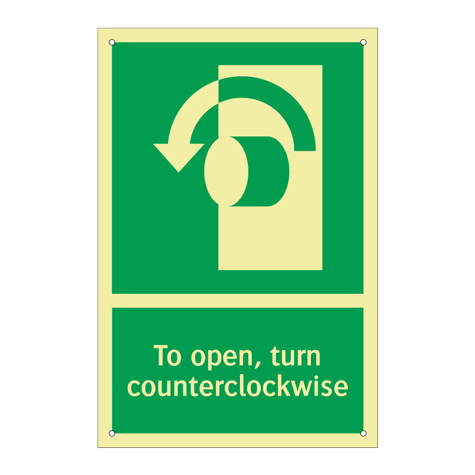 To open, turn counterclockwise