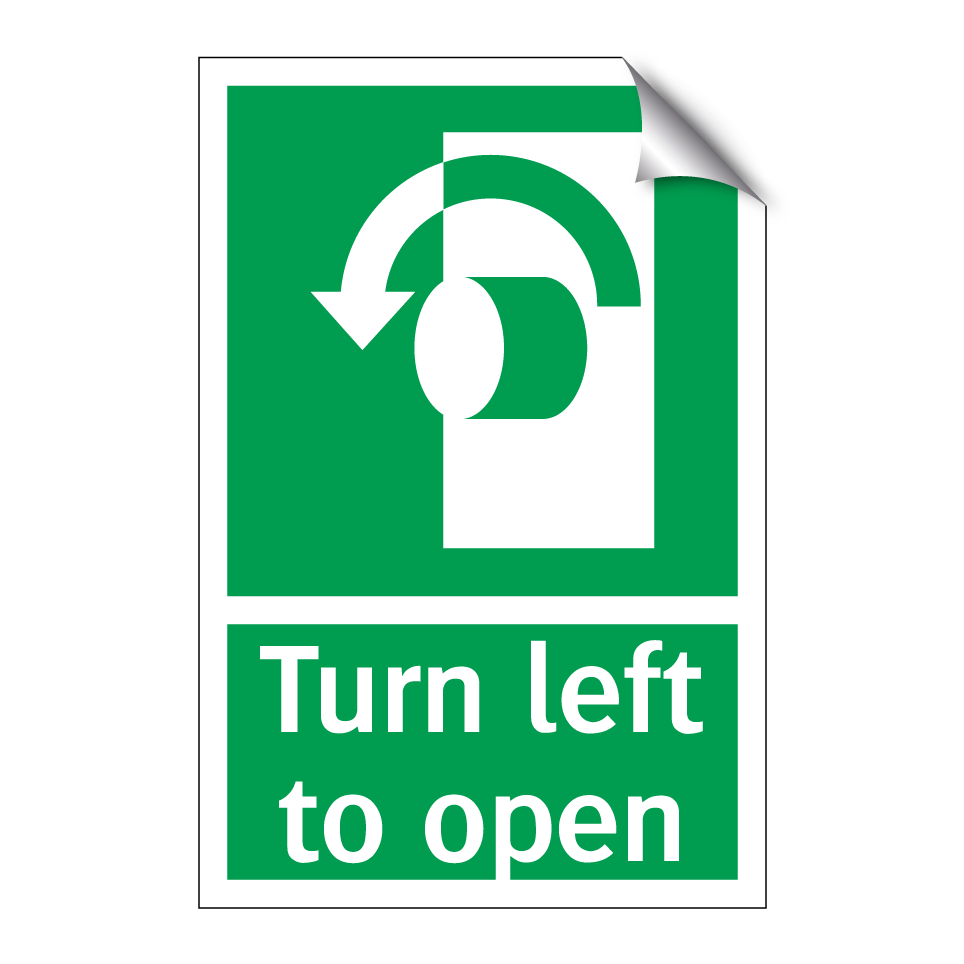 Turn left to open