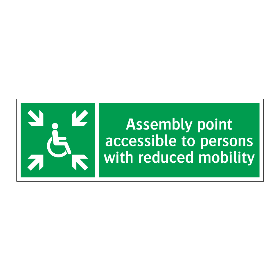 Assembly point accessible to persons with reduced mobility