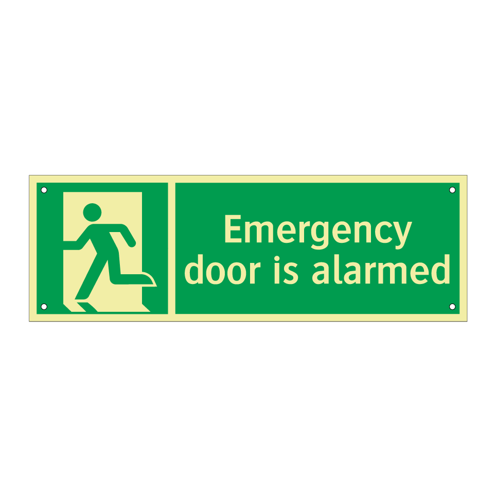 Emergency door is alarmed