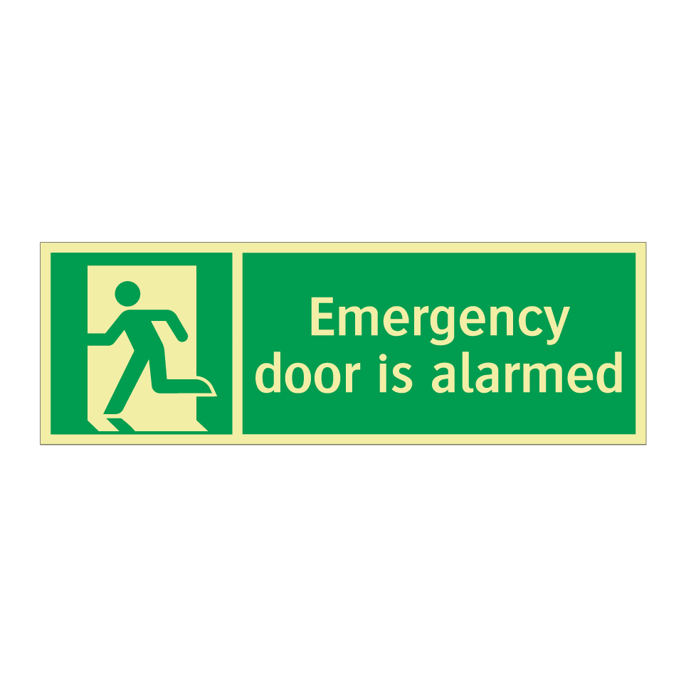 Emergency door is alarmed