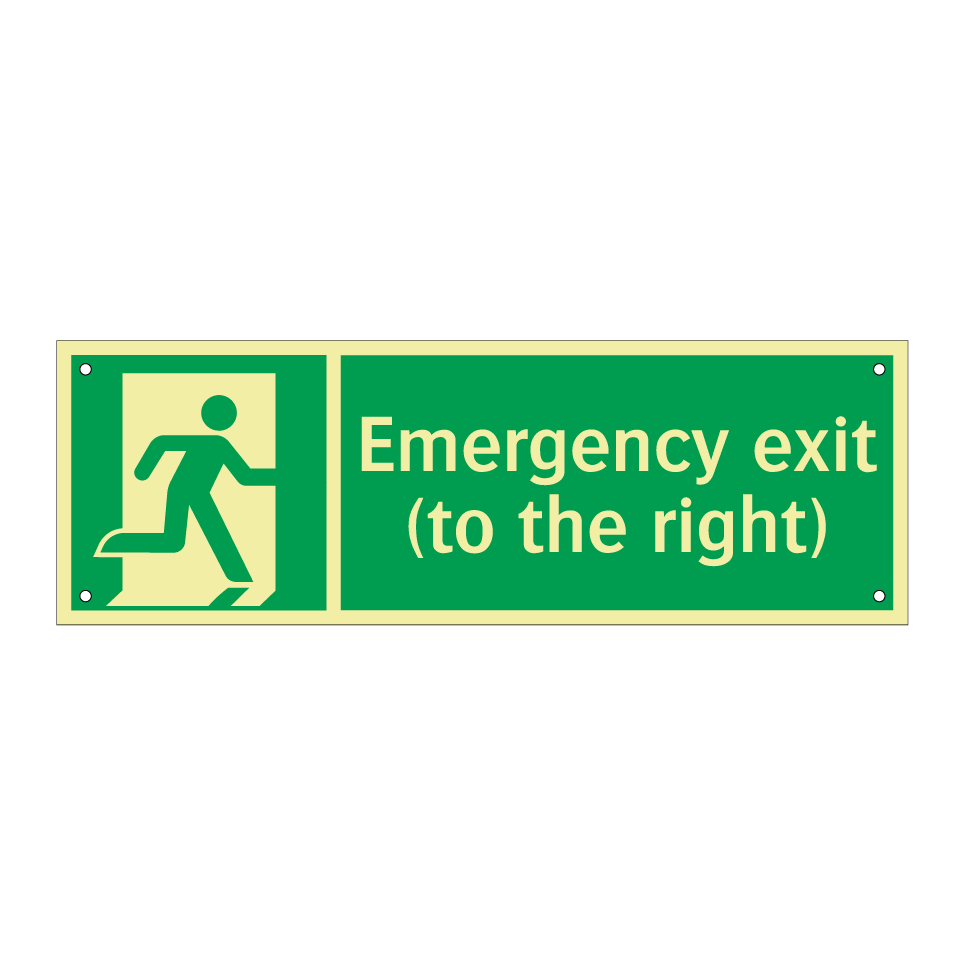 Emergency exit (to the right)