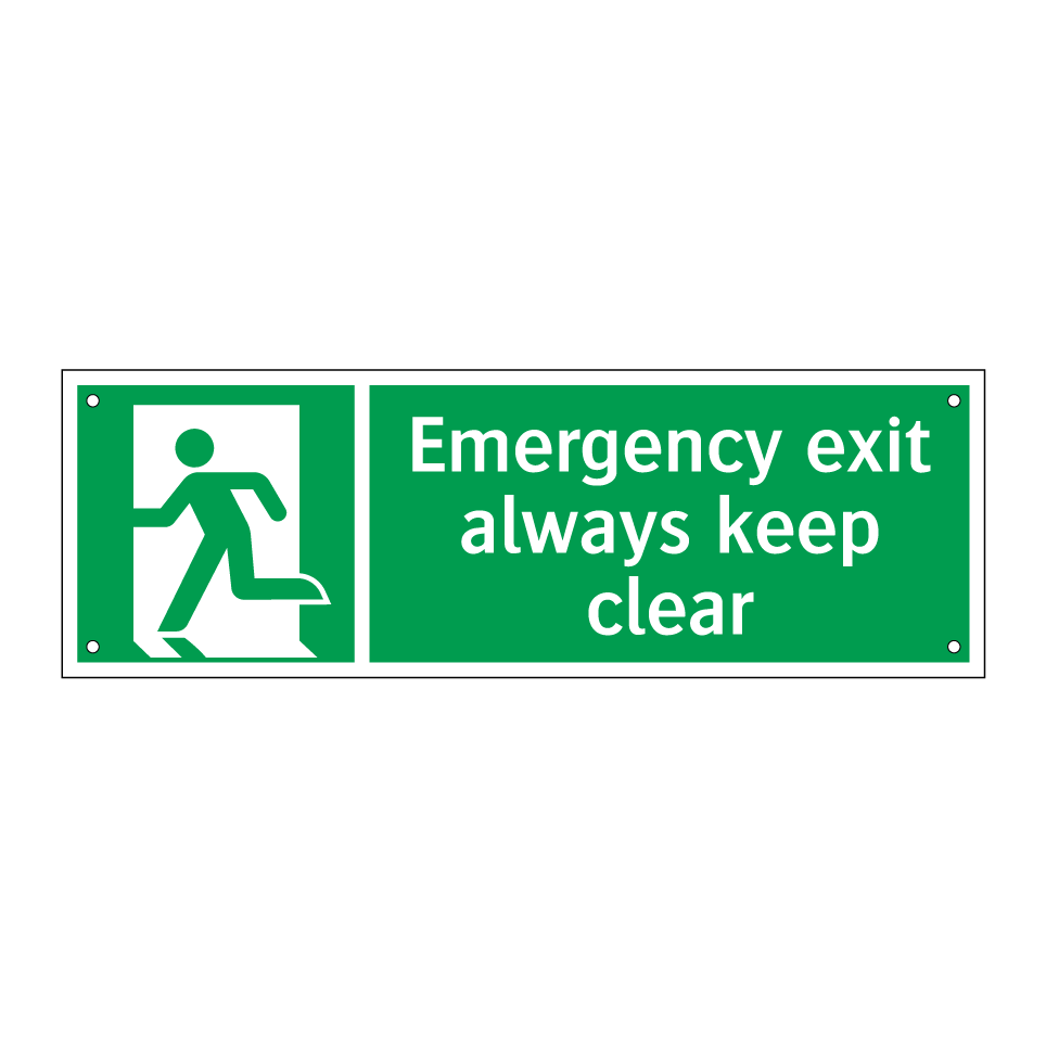 Emergency exit always keep clear