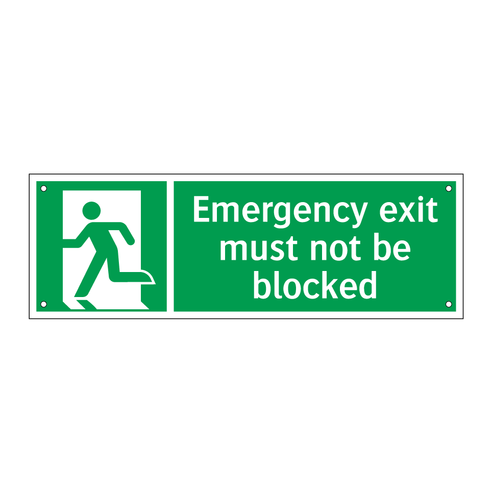 Emergency exit must not be blocked