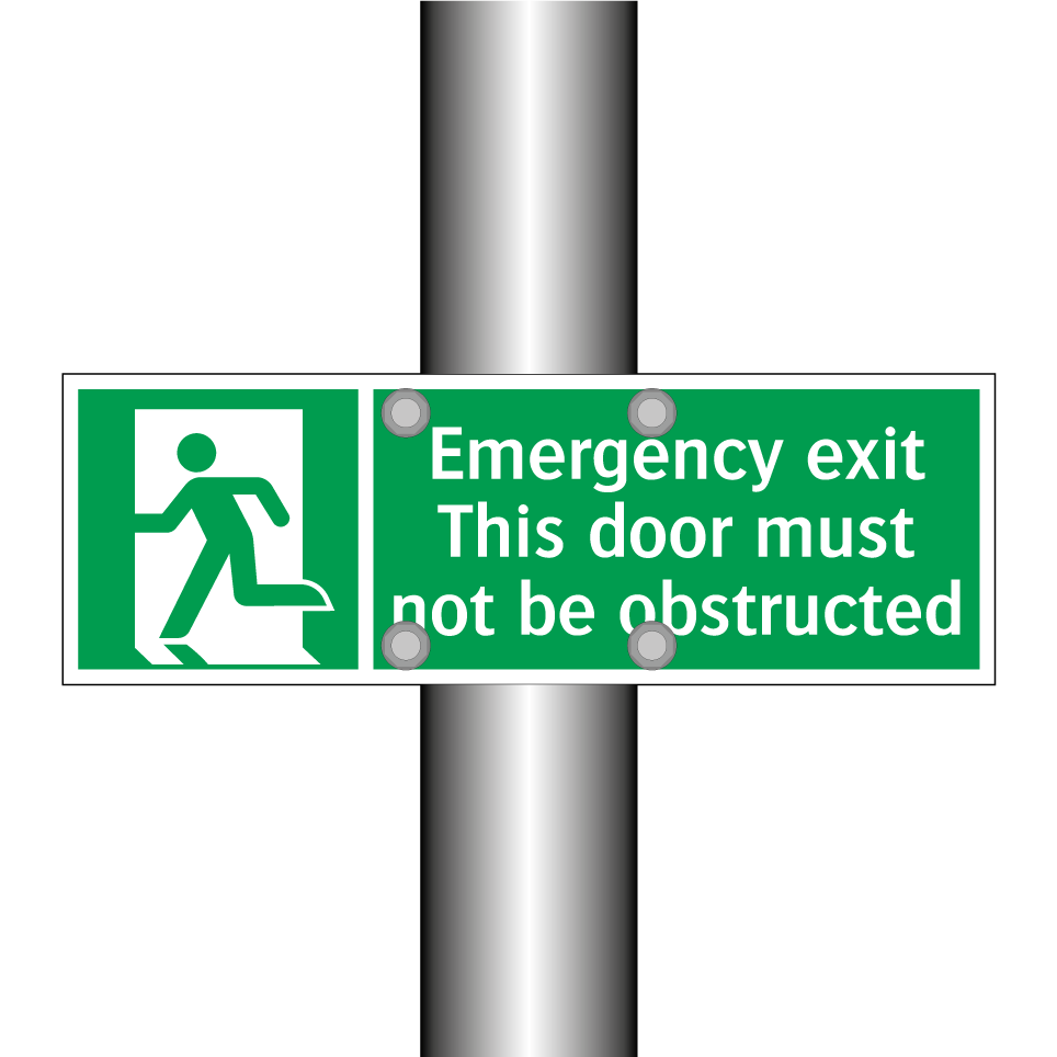 Emergency exit This door must not be obstructed