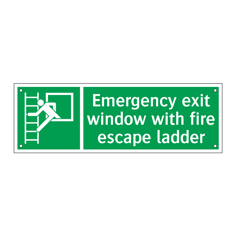Emergency exit window with fire escape ladder