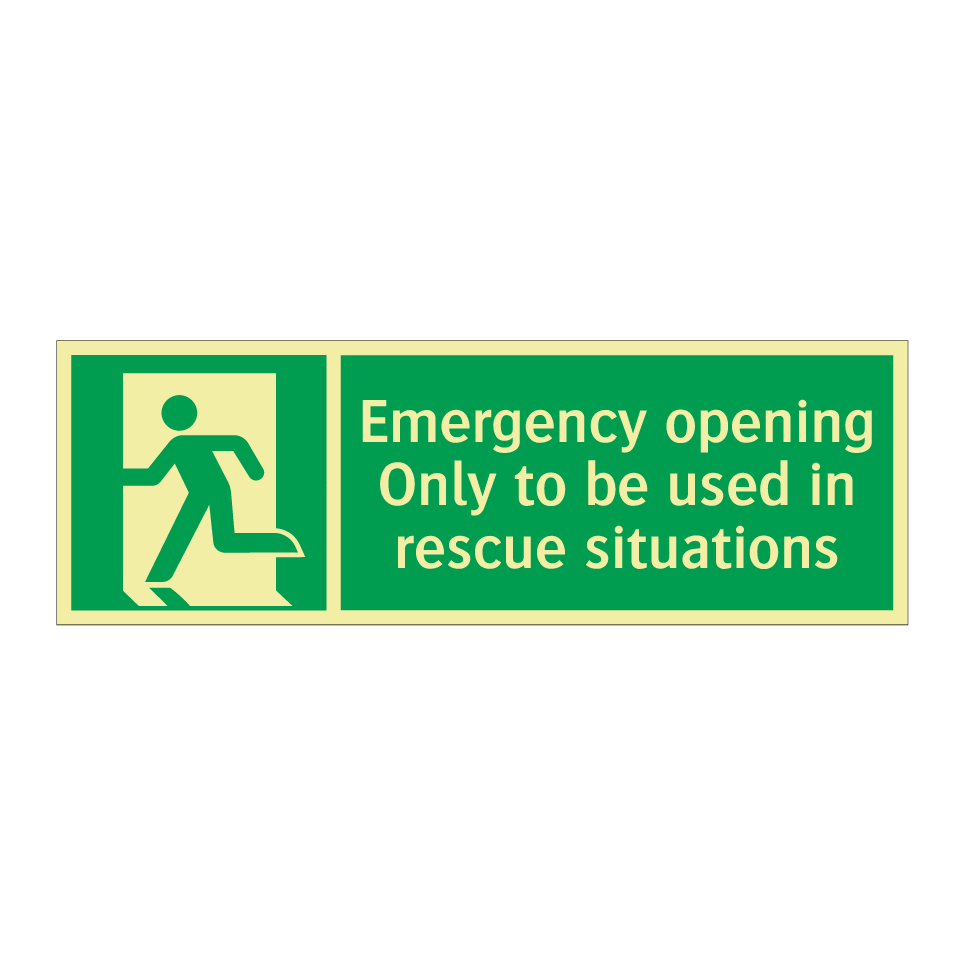 Emergency opening Only to be used in rescue situations
