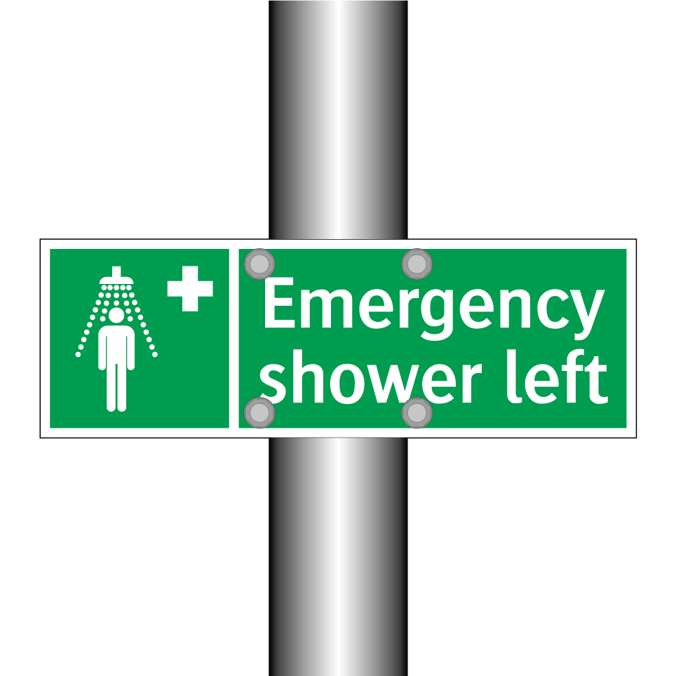 Emergency shower left