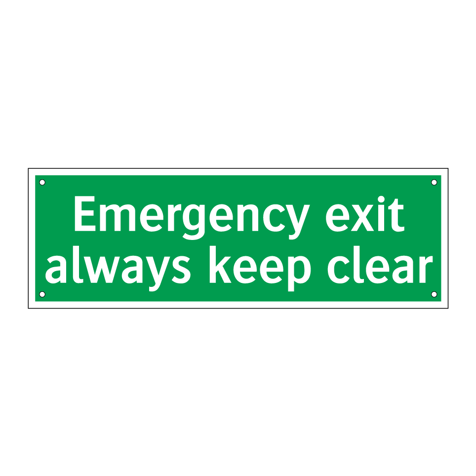 Emergency exit always keep clear