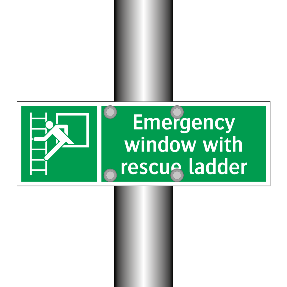 Emergency window with rescue ladder