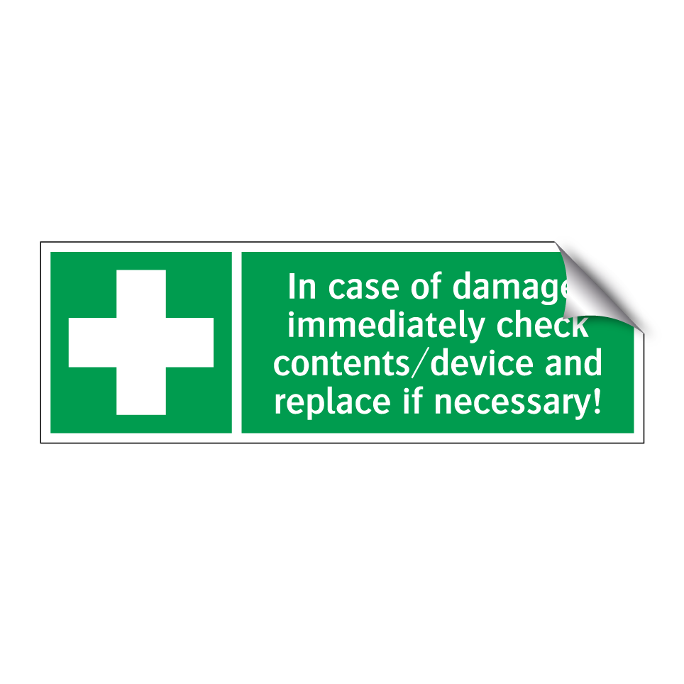 In case of damage, immediately check contents/device and replace if necessary!