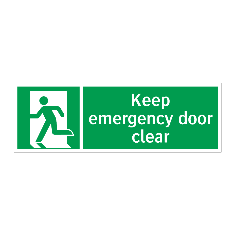 Keep emergency door clear