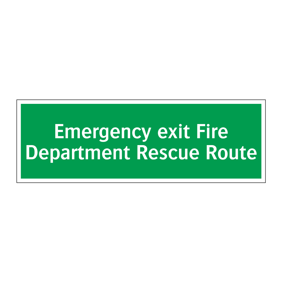 Emergency exit Fire Department Rescue Route