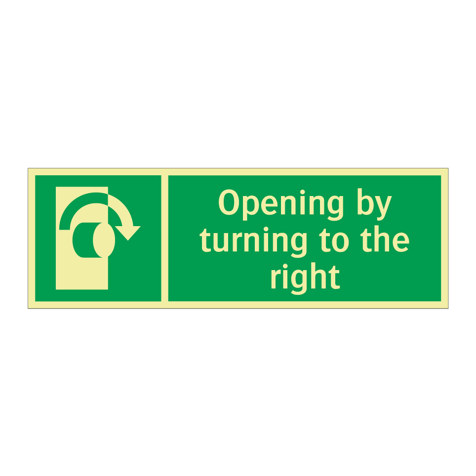 Opening by turning to the right