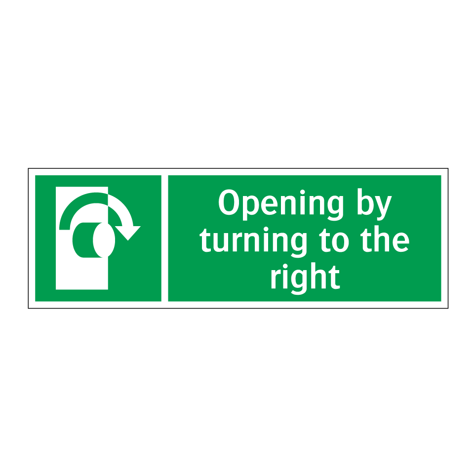 Opening by turning to the right