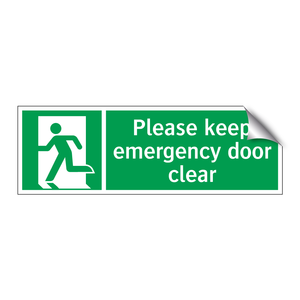 Please keep emergency door clear