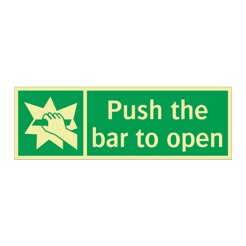 Push the bar to open