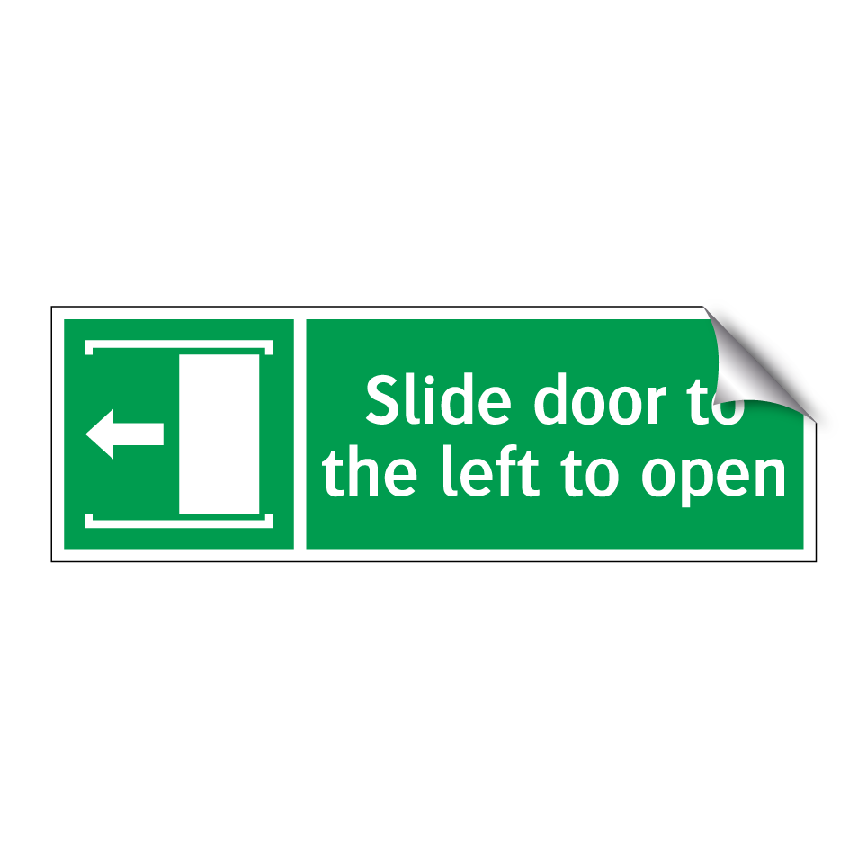 Slide door to the left to open