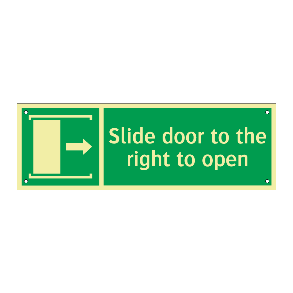 Slide door to the right to open