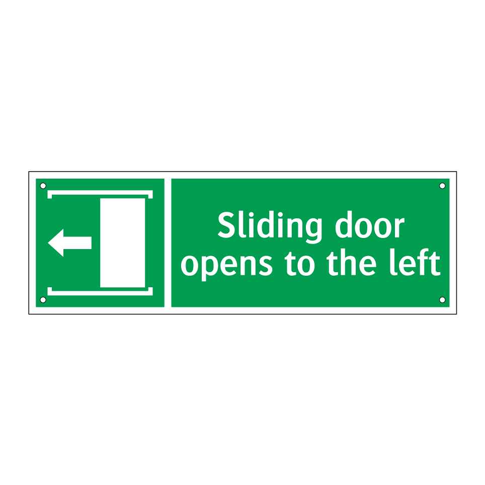 Sliding door opens to the left