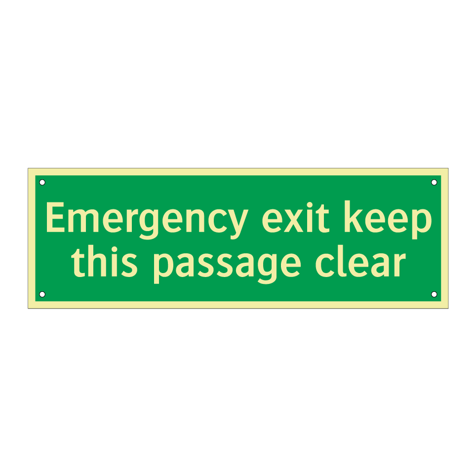 Emergency exit keep this passage clear