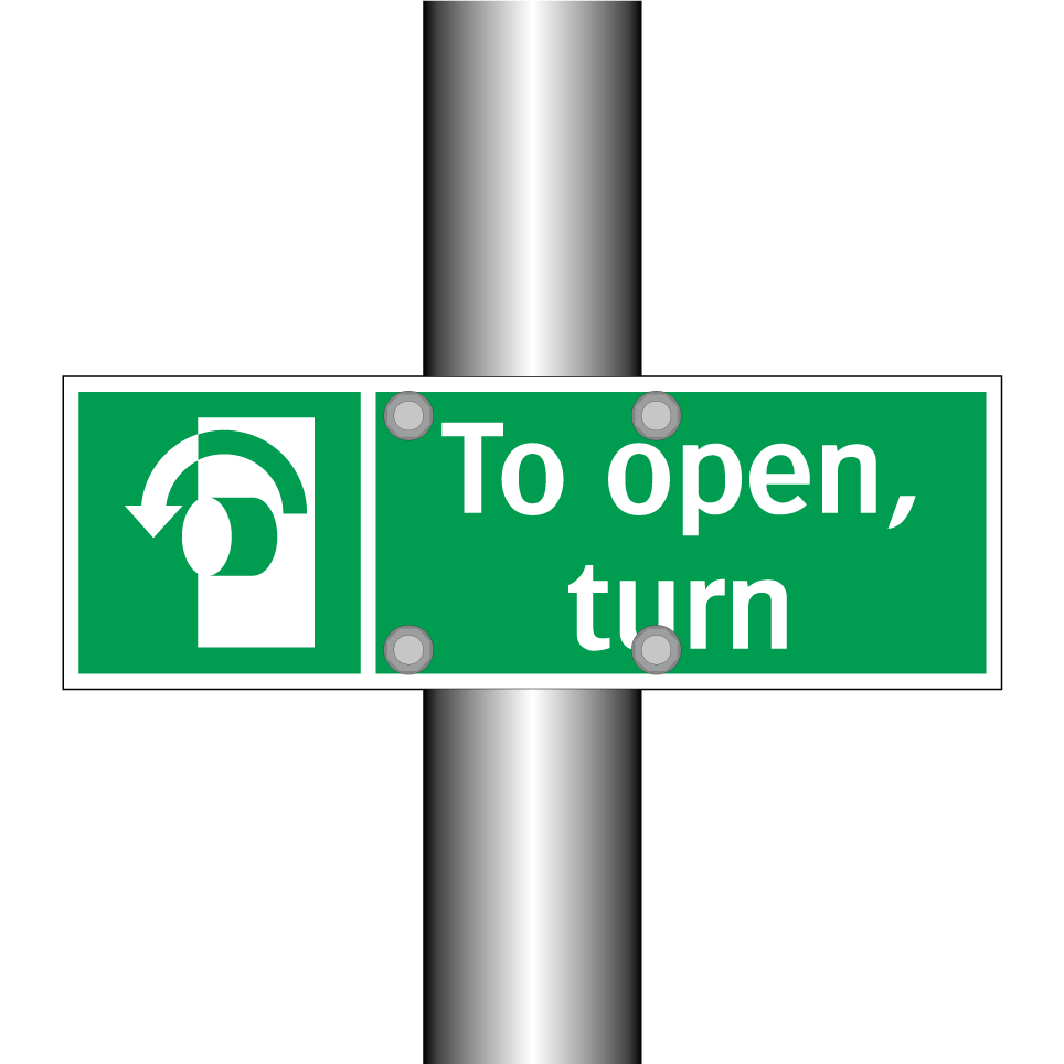 To open, turn
