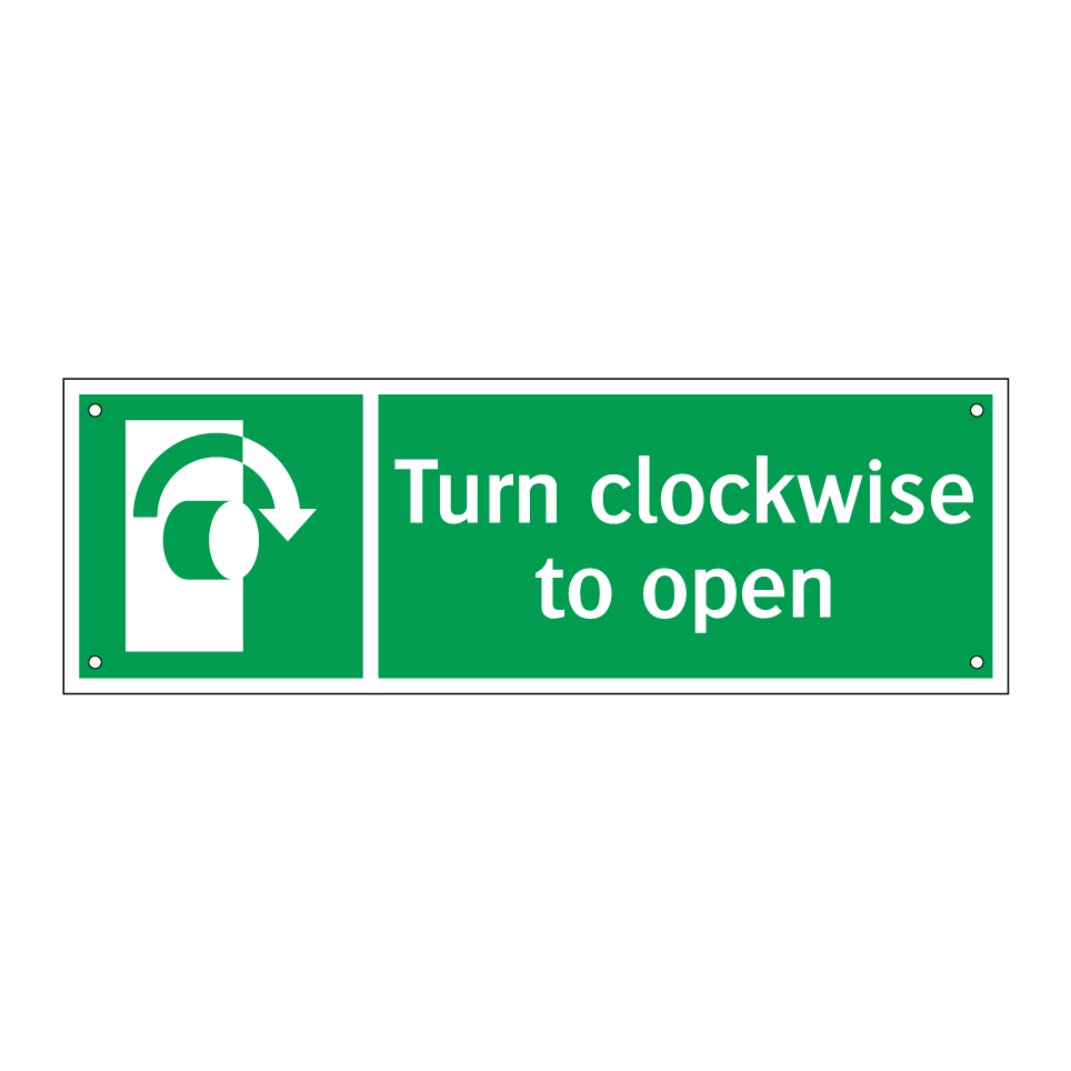 Turn clockwise to open