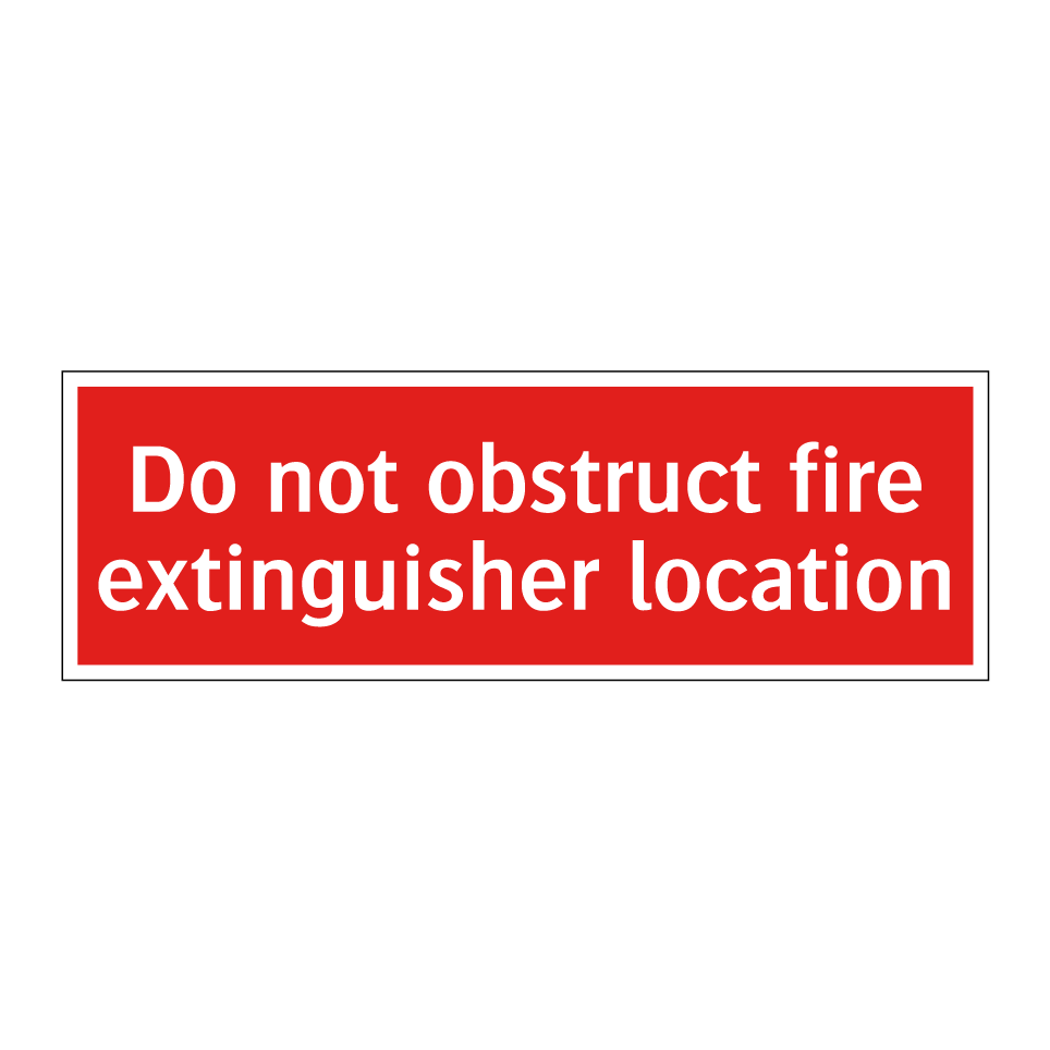 Do not obstruct fire extinguisher location