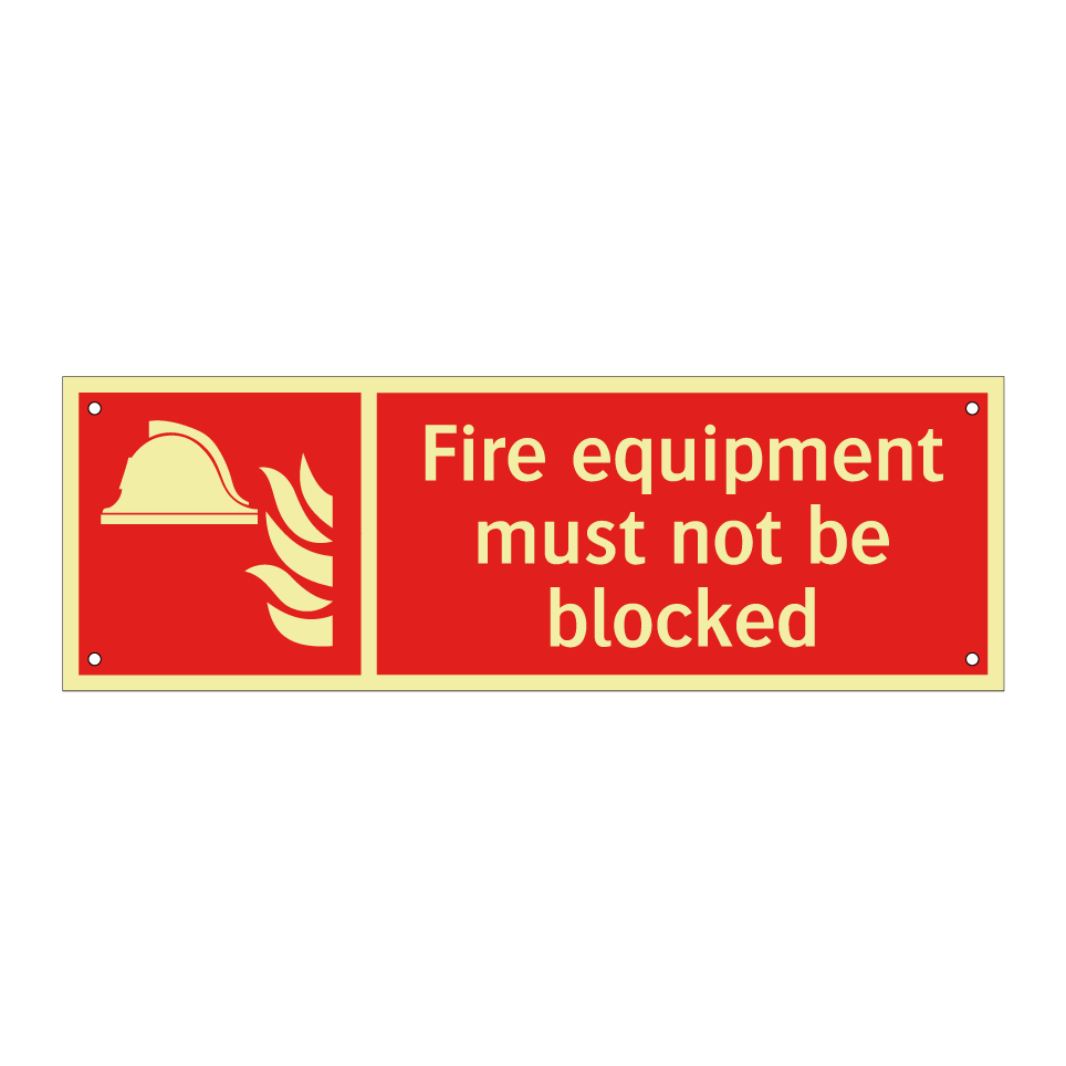 Fire equipment must not be blocked