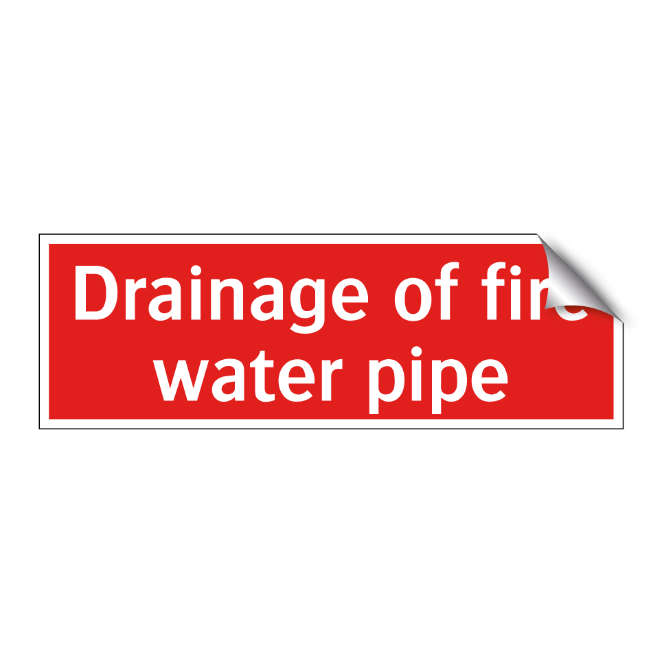 Drainage of fire water pipe