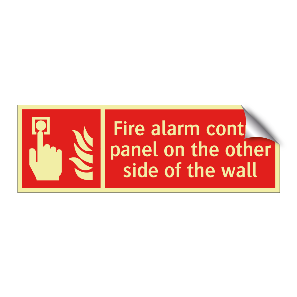 Fire alarm control panel on the other side of the wall
